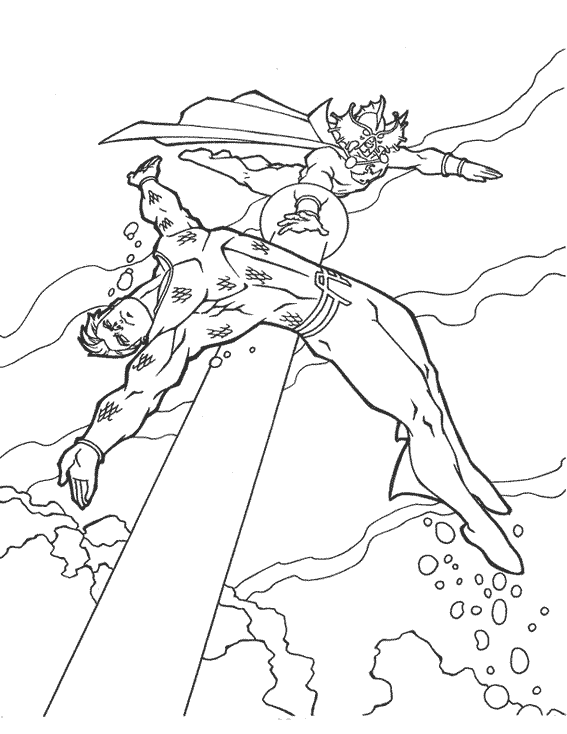 Dessin à colorier: Aquaman (Super-héros) #85001 - Coloriages à imprimer