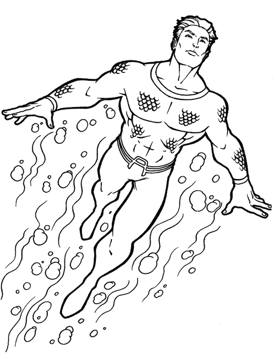 Dessin à colorier: Aquaman (Super-héros) #85014 - Coloriages à Imprimer Gratuits