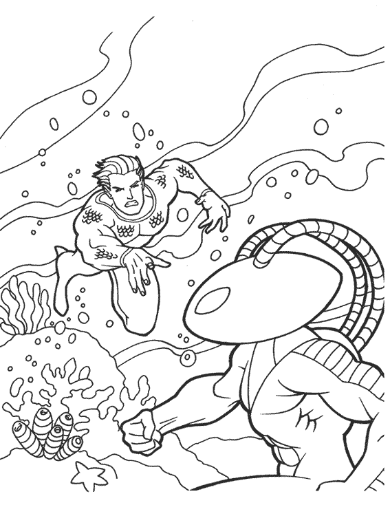 Dessin à colorier: Aquaman (Super-héros) #85016 - Coloriages à imprimer