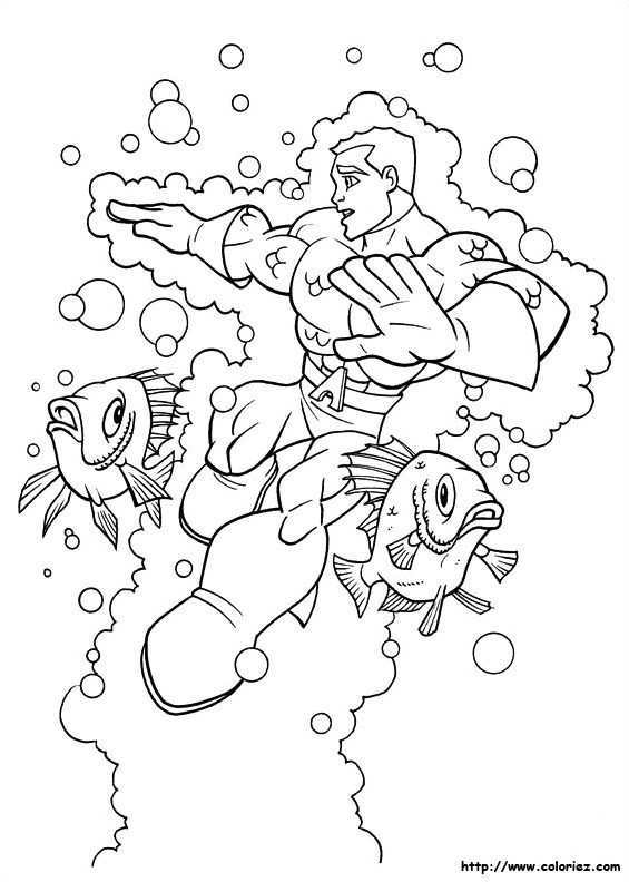 Dessin à colorier: Aquaman (Super-héros) #85017 - Coloriages à Imprimer Gratuits