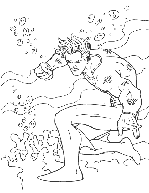 Dessin à colorier: Aquaman (Super-héros) #85018 - Coloriages à Imprimer Gratuits