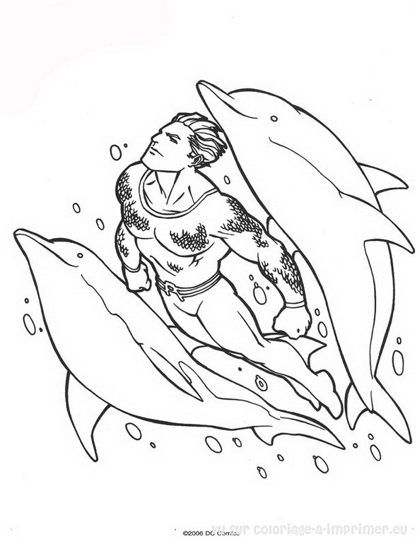 Dessin à colorier: Aquaman (Super-héros) #85020 - Coloriages à imprimer