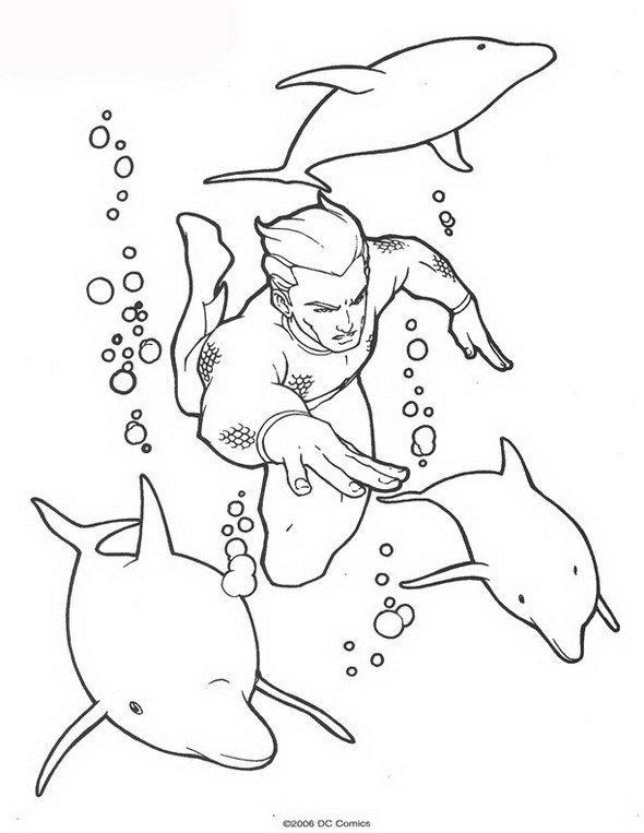 Dessin à colorier: Aquaman (Super-héros) #85024 - Coloriages à imprimer