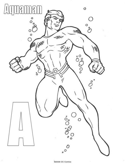 Dessin à colorier: Aquaman (Super-héros) #85165 - Coloriages à imprimer
