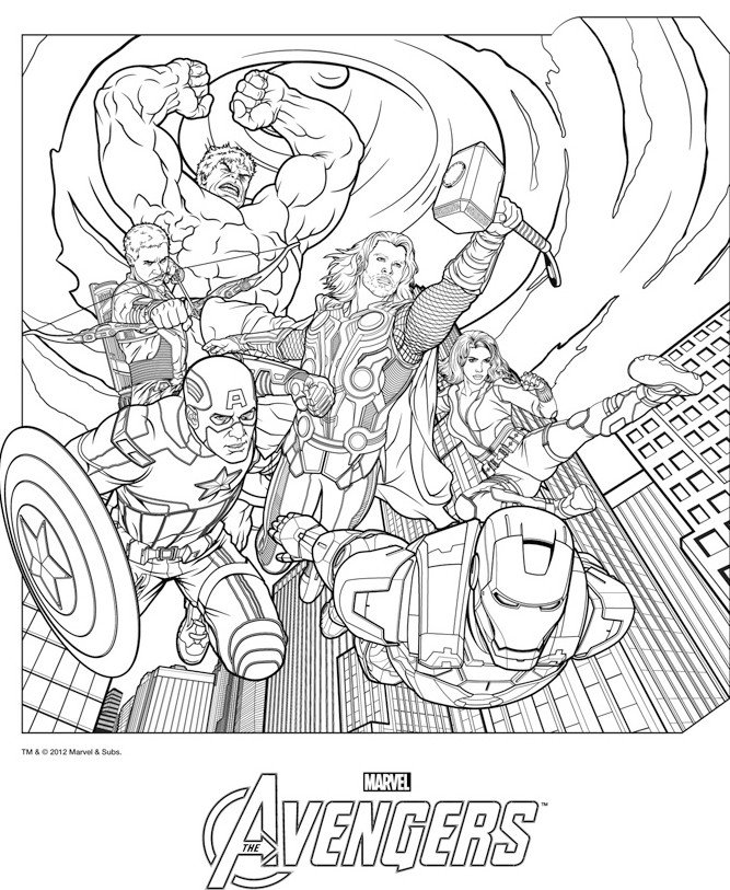 Dessin à colorier: Avengers (Super-héros) #74020 - Coloriages à imprimer