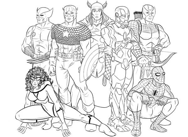 Dessin à colorier: Avengers (Super-héros) #74104 - Coloriages à Imprimer Gratuits