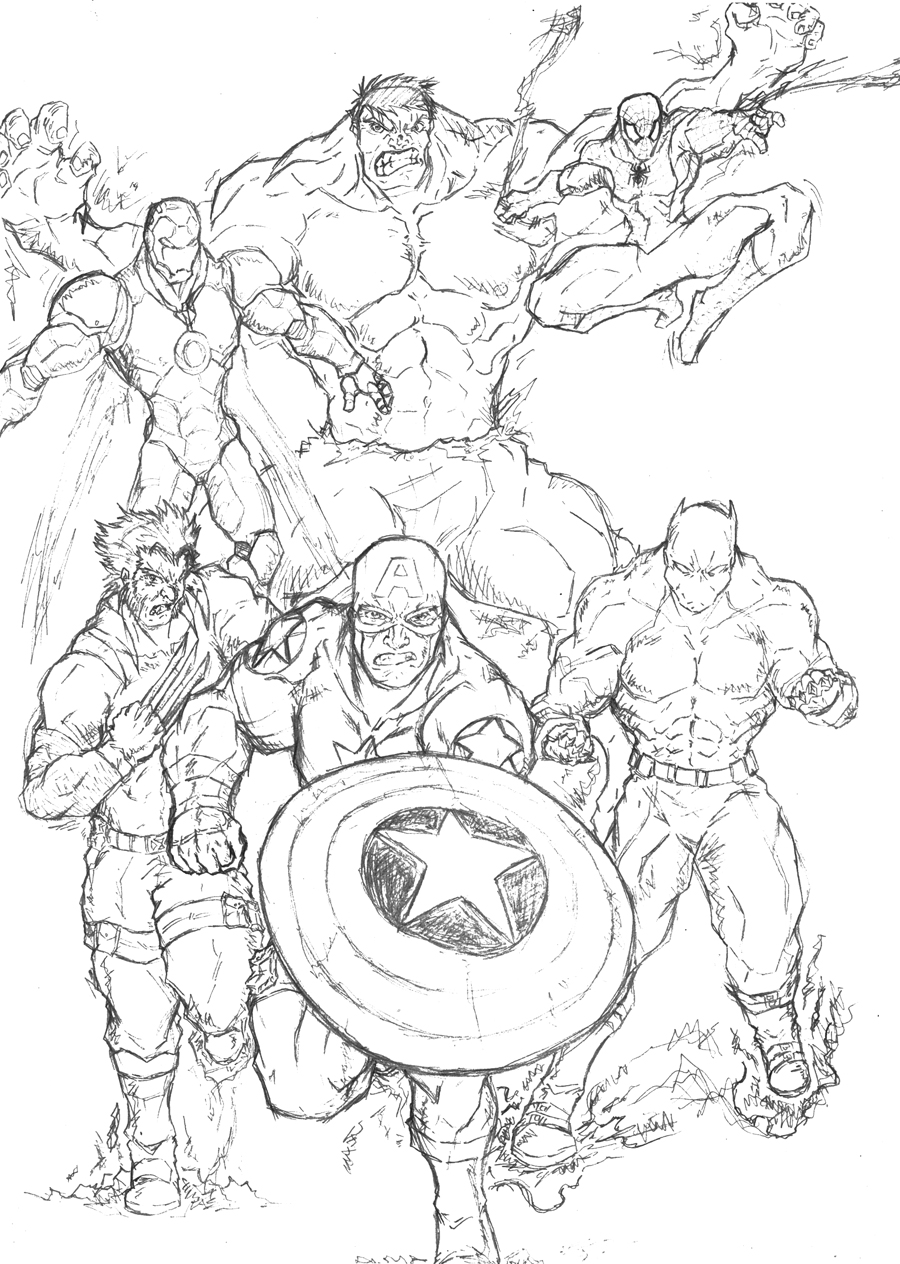 Dessin à colorier: Avengers (Super-héros) #74110 - Coloriages à Imprimer Gratuits