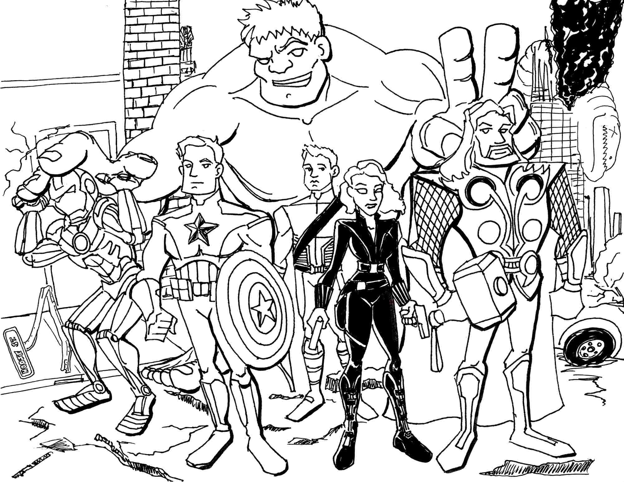 Dessin à colorier: Avengers (Super-héros) #74212 - Coloriages à imprimer