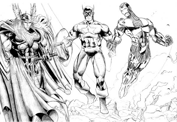 Dessin à colorier: Avengers (Super-héros) #74220 - Coloriages à imprimer