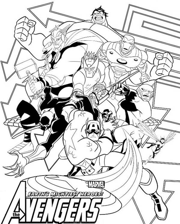 Dessin à colorier: Avengers (Super-héros) #74228 - Coloriages à imprimer
