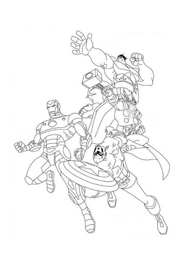 Dessin à colorier: Avengers (Super-héros) #74231 - Coloriages à Imprimer Gratuits