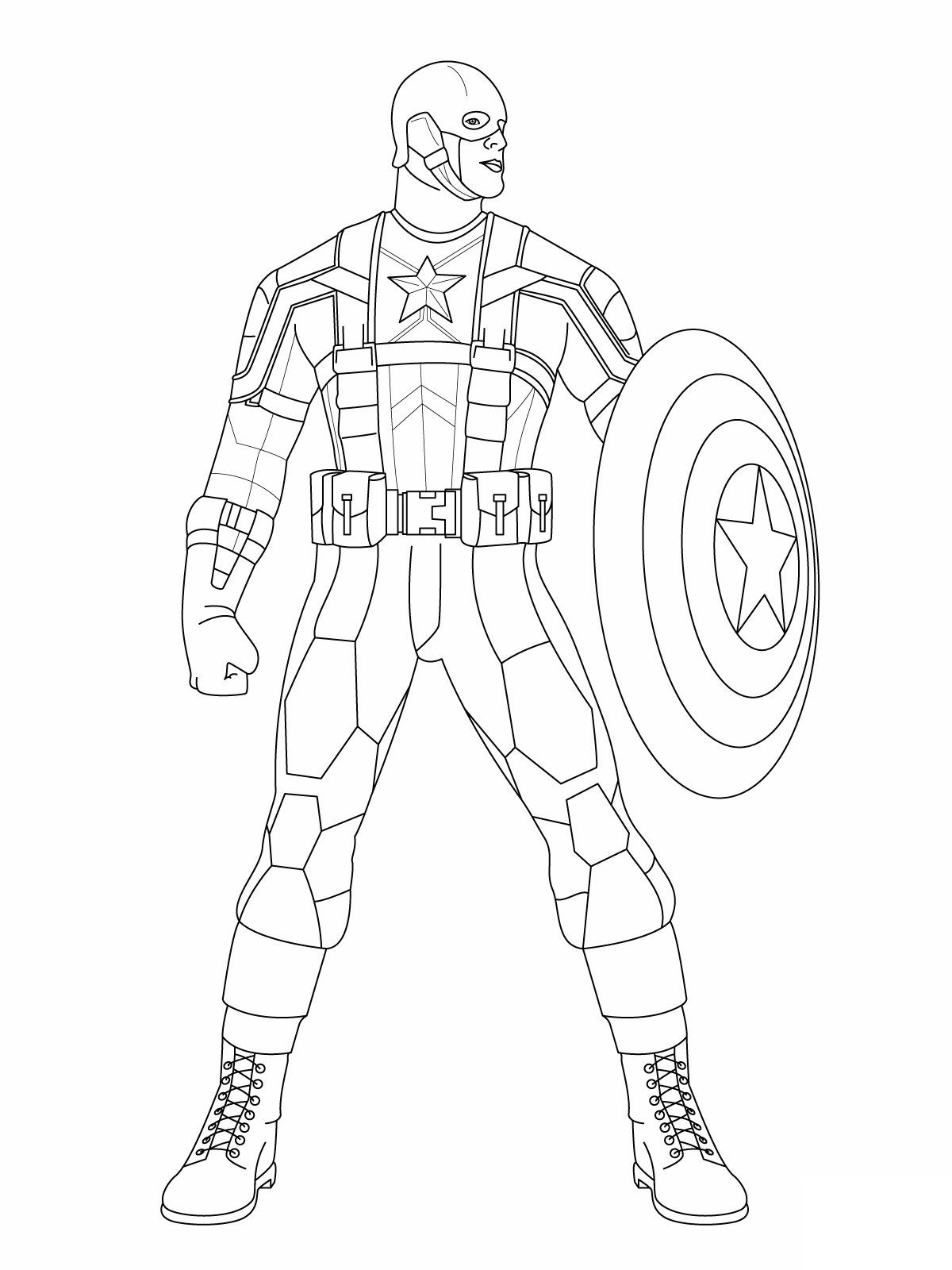 Dessin à colorier: Captain America (Super-héros) #76570 - Coloriages à Imprimer Gratuits