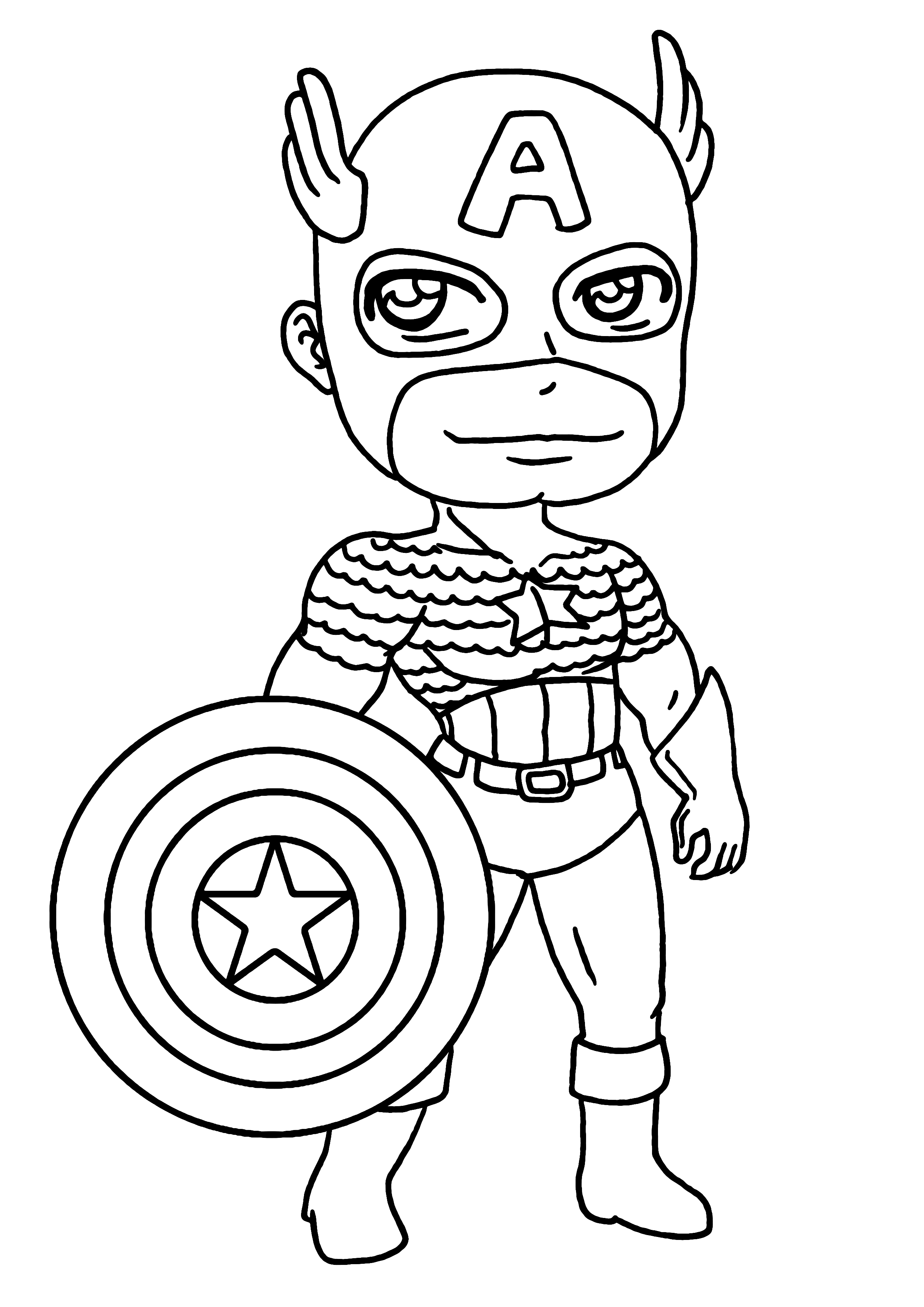 Dessin à colorier: Captain America (Super-héros) #76584 - Coloriages à imprimer
