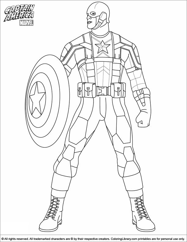 Dessin à colorier: Captain America (Super-héros) #76590 - Coloriages à Imprimer Gratuits