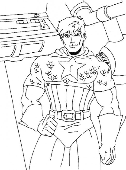 Dessin à colorier: Captain America (Super-héros) #76592 - Coloriages à imprimer