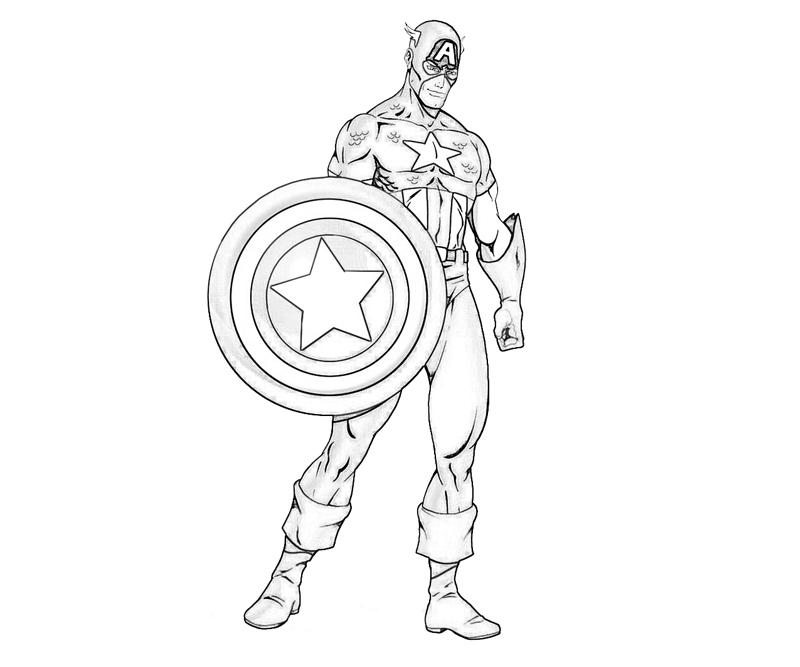 Dessin à colorier: Captain America (Super-héros) #76612 - Coloriages à Imprimer Gratuits
