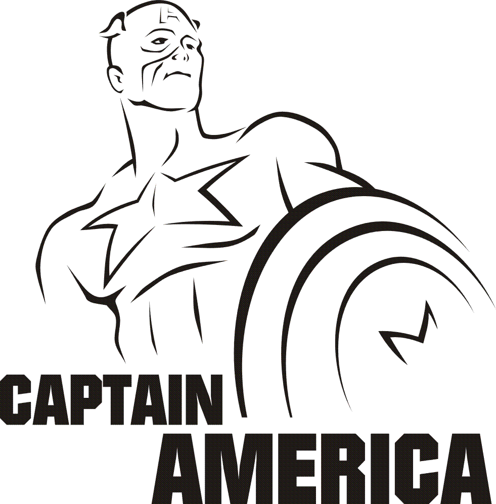 Dessin à colorier: Captain America (Super-héros) #76627 - Coloriages à imprimer
