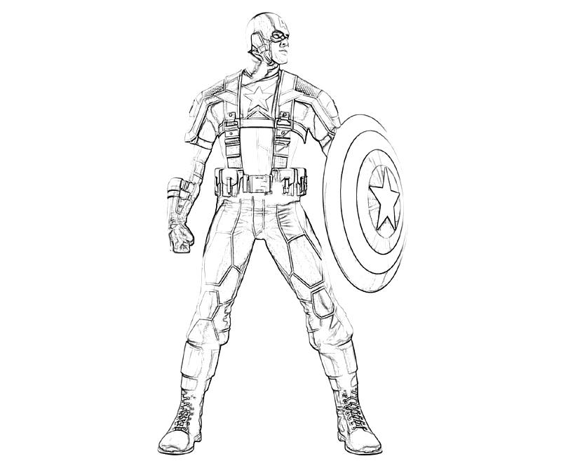 Dessin à colorier: Captain America (Super-héros) #76636 - Coloriages à Imprimer Gratuits