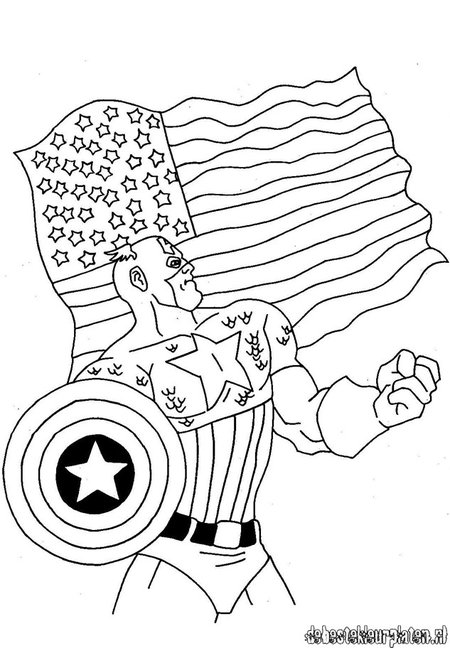 Dessin à colorier: Captain America (Super-héros) #76660 - Coloriages à Imprimer Gratuits