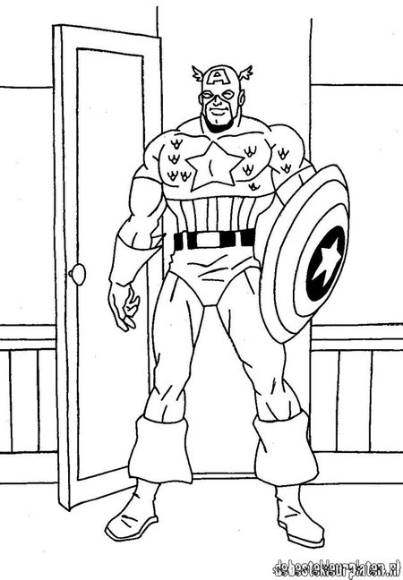 Dessin à colorier: Captain America (Super-héros) #76663 - Coloriages à Imprimer Gratuits