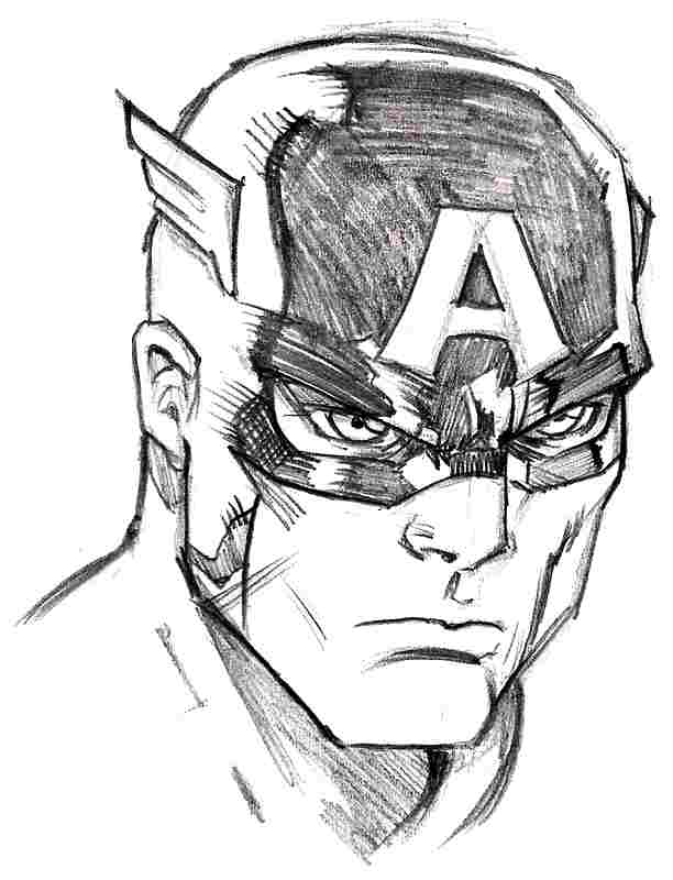Dessin à colorier: Captain America (Super-héros) #76665 - Coloriages à imprimer