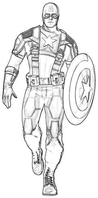 Dessin Captain America #76686 (Super-héros) à colorier – Coloriages à