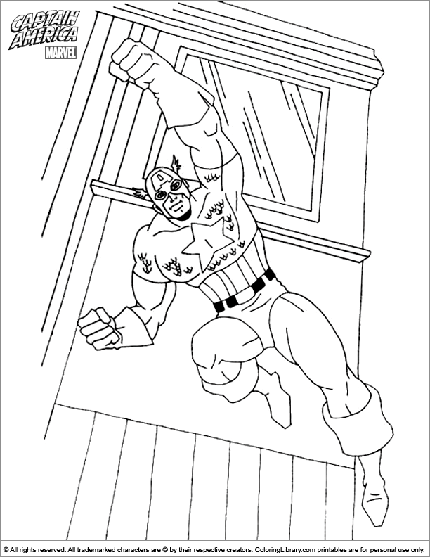 Dessin à colorier: Captain America (Super-héros) #76691 - Coloriages à Imprimer Gratuits