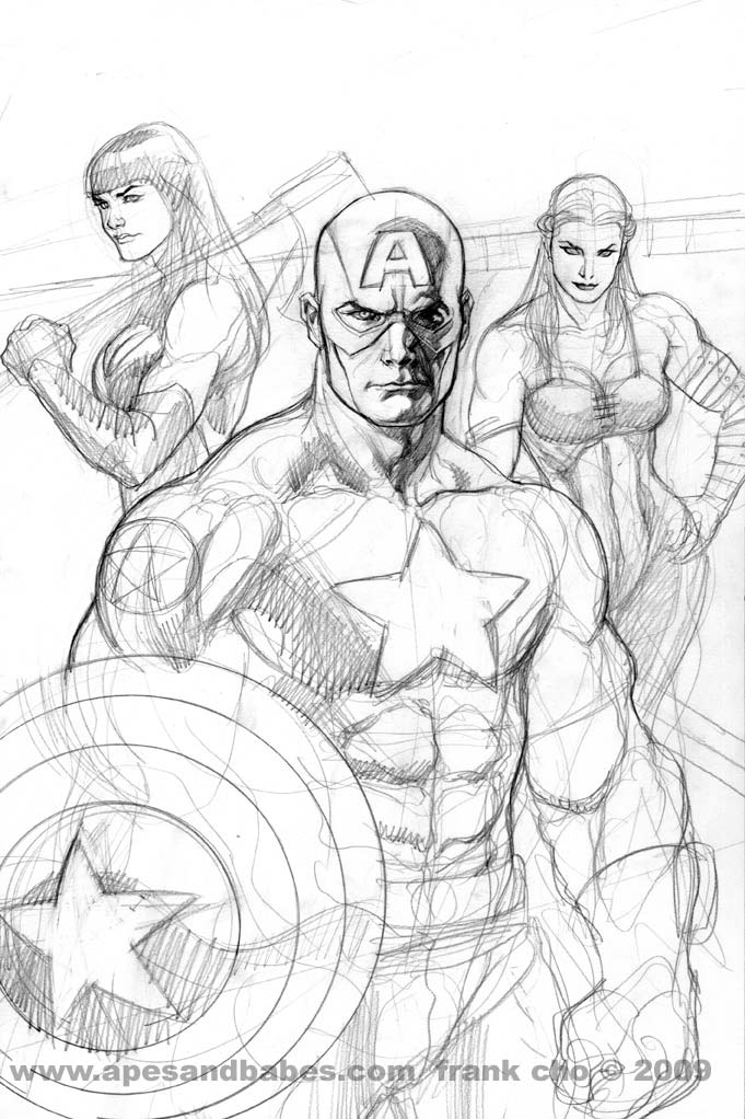 Dessin à colorier: Captain America (Super-héros) #76721 - Coloriages à Imprimer Gratuits