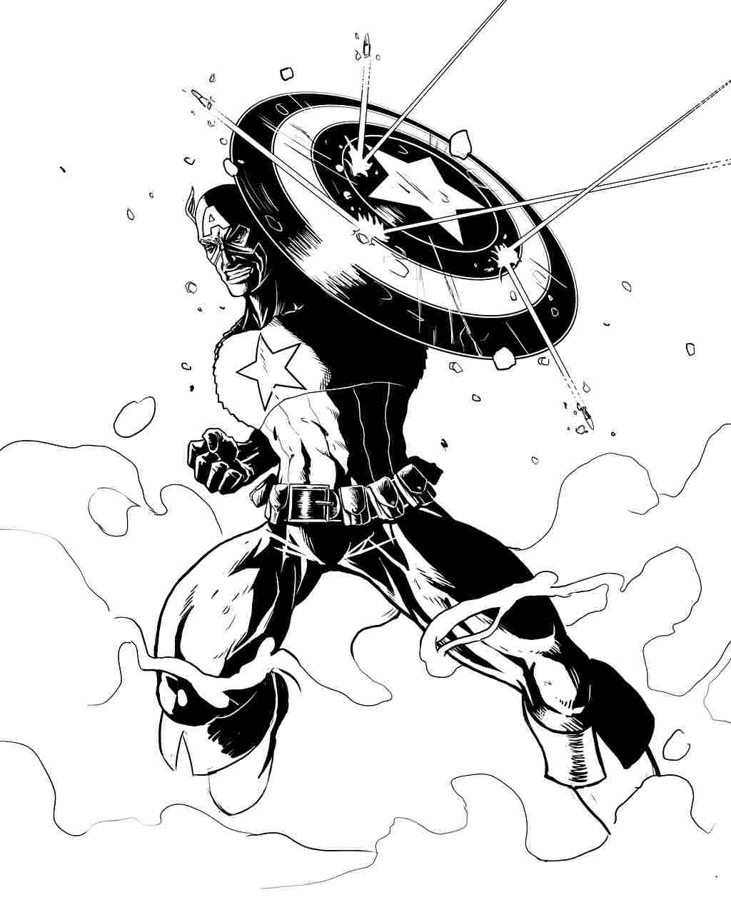 Dessin à colorier: Captain America (Super-héros) #76746 - Coloriages à Imprimer Gratuits