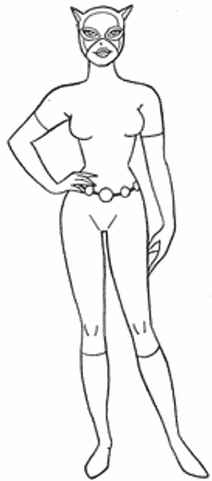 Dessin à colorier: Catwoman (Super-héros) #78046 - Coloriages à Imprimer Gratuits