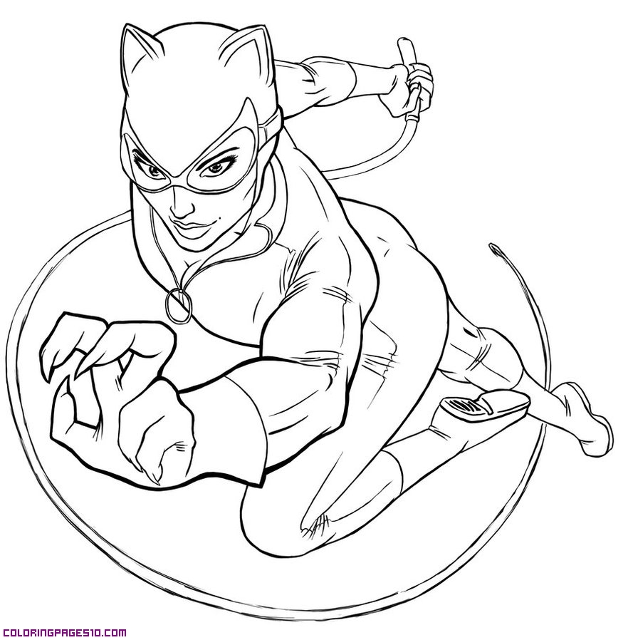 Dessin à colorier: Catwoman (Super-héros) #78050 - Coloriages à Imprimer Gratuits