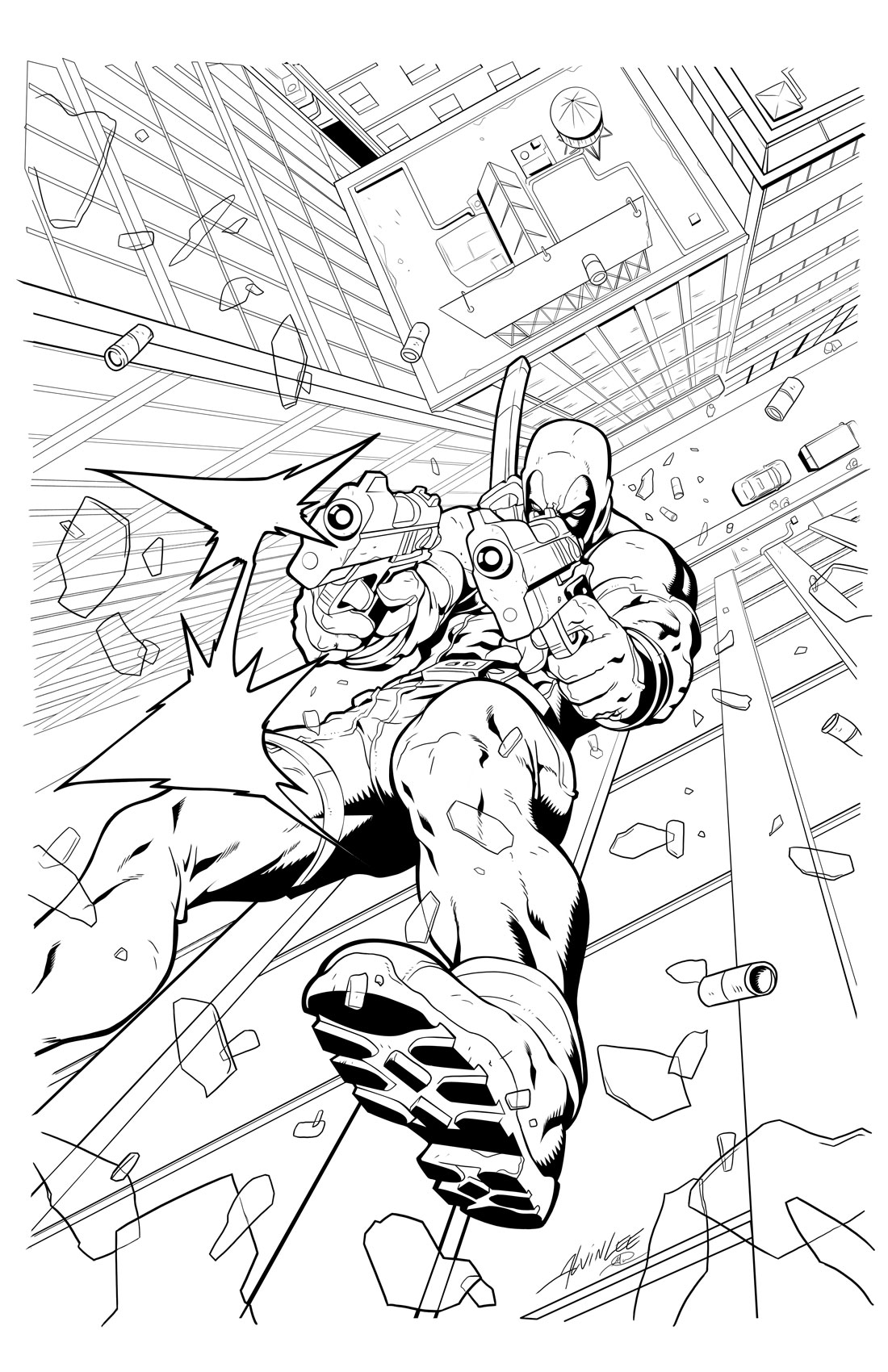 Dessin à colorier: Deadpool (Super-héros) #82835 - Coloriages à imprimer