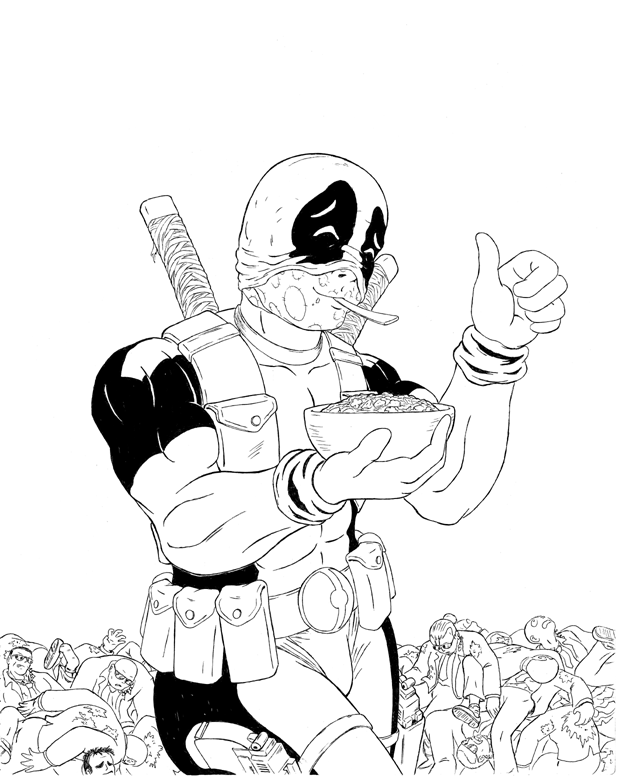 Dessin à colorier: Deadpool (Super-héros) #82880 - Coloriages à imprimer