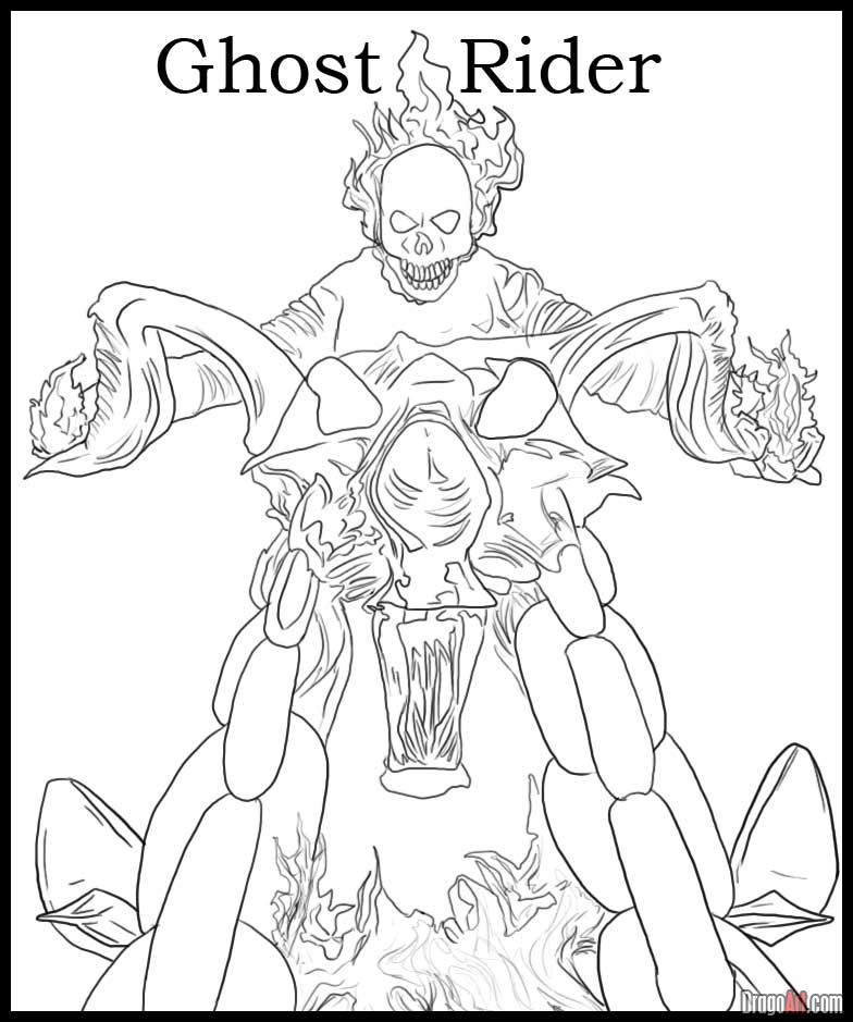 Dessin à colorier: Ghost Rider (Super-héros) #82030 - Coloriages à Imprimer Gratuits