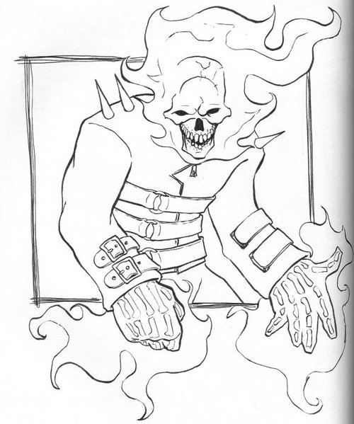 Dessin à colorier: Ghost Rider (Super-héros) #82033 - Coloriages à imprimer