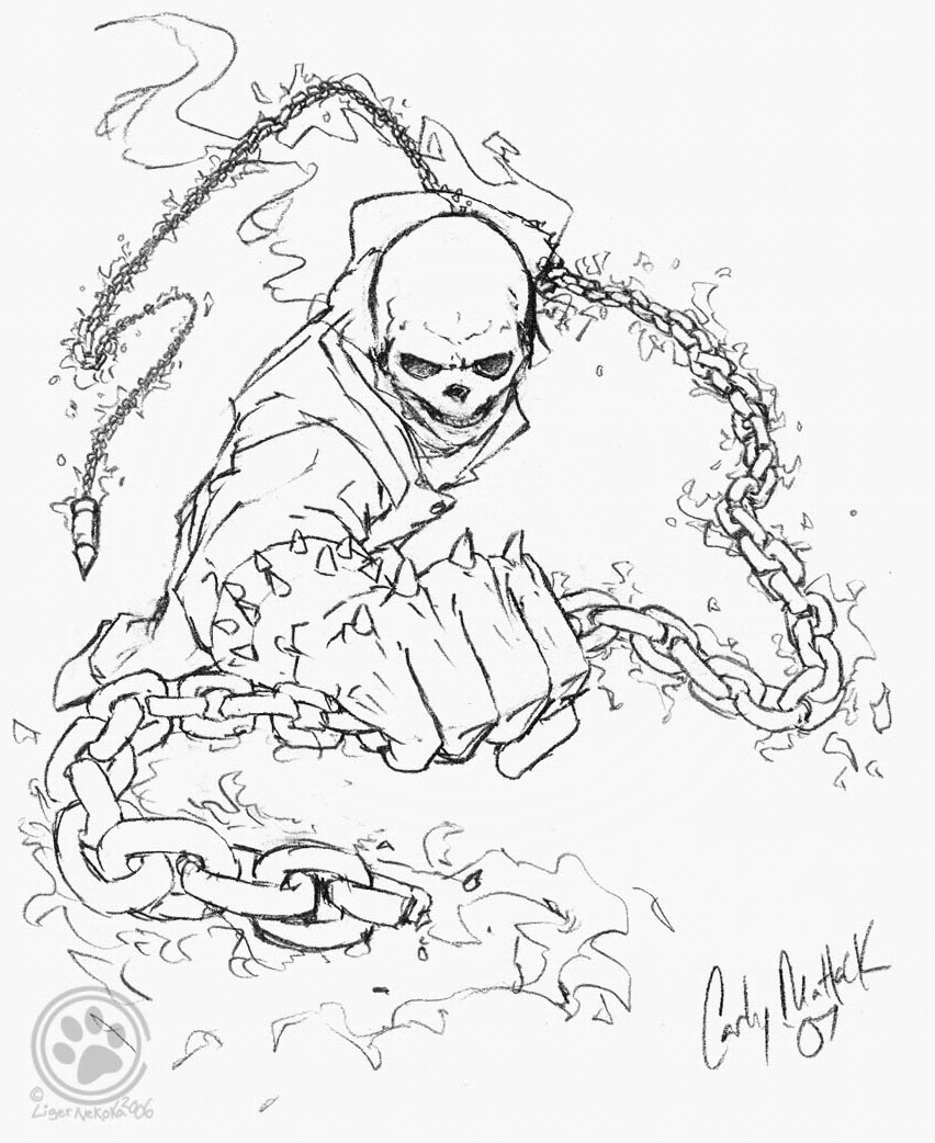 Dessin à colorier: Ghost Rider (Super-héros) #82069 - Coloriages à Imprimer Gratuits