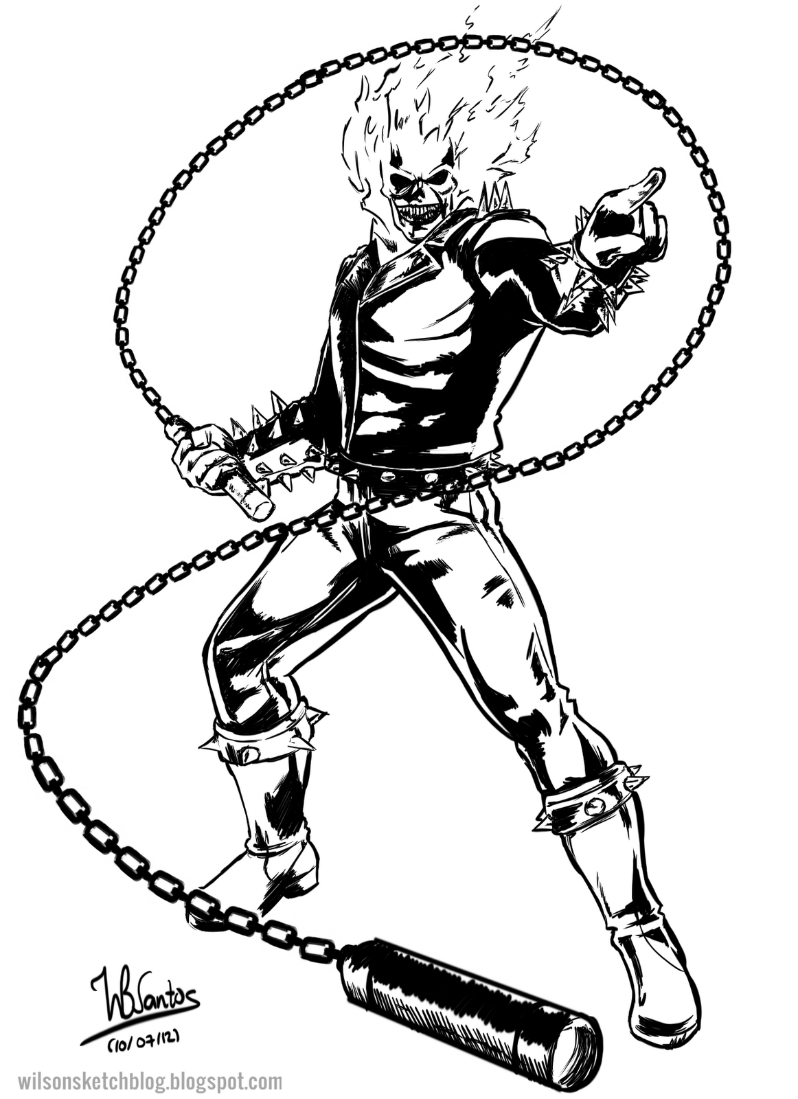 Dessin à colorier: Ghost Rider (Super-héros) #82089 - Coloriages à Imprimer Gratuits