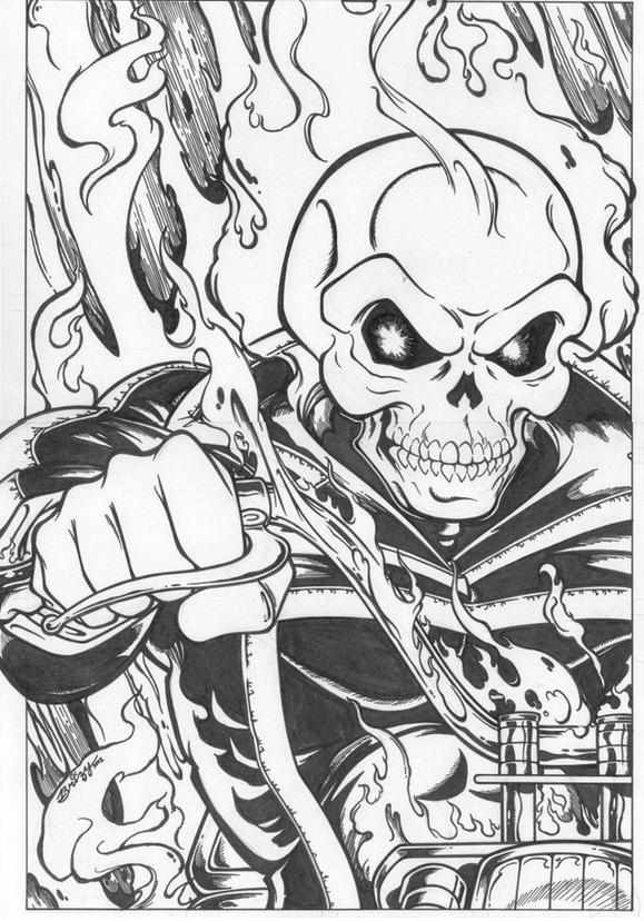 Dessin à colorier: Ghost Rider (Super-héros) #82105 - Coloriages à Imprimer Gratuits