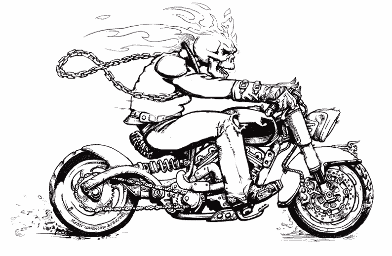 Dessin à colorier: Ghost Rider (Super-héros) #82234 - Coloriages à Imprimer Gratuits