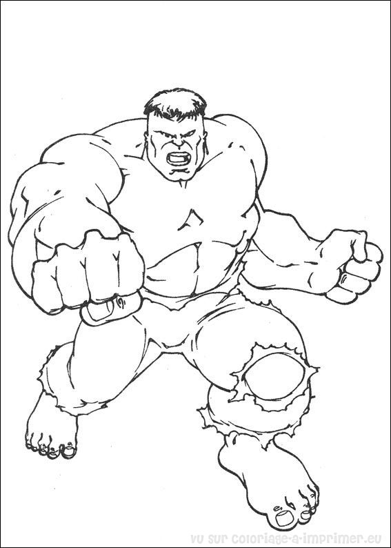 Dessin à colorier: Hulk (Super-héros) #79022 - Coloriages à imprimer