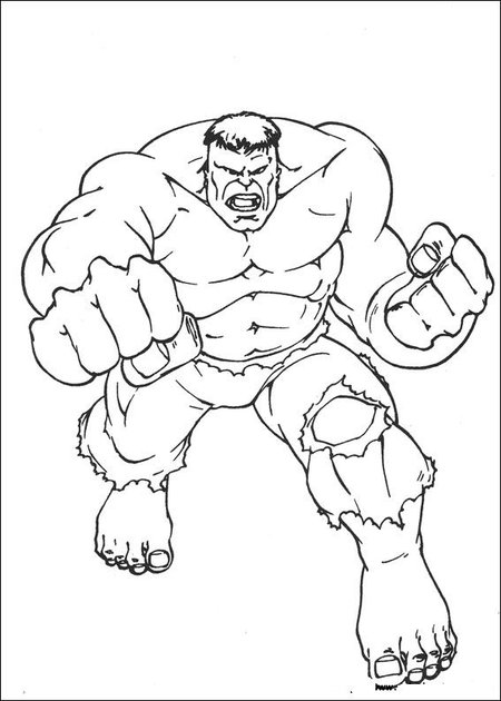 Dessin à colorier: Hulk (Super-héros) #79080 - Coloriages à imprimer