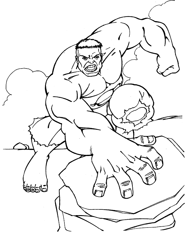 Dessin à colorier: Hulk (Super-héros) #79114 - Coloriages à imprimer