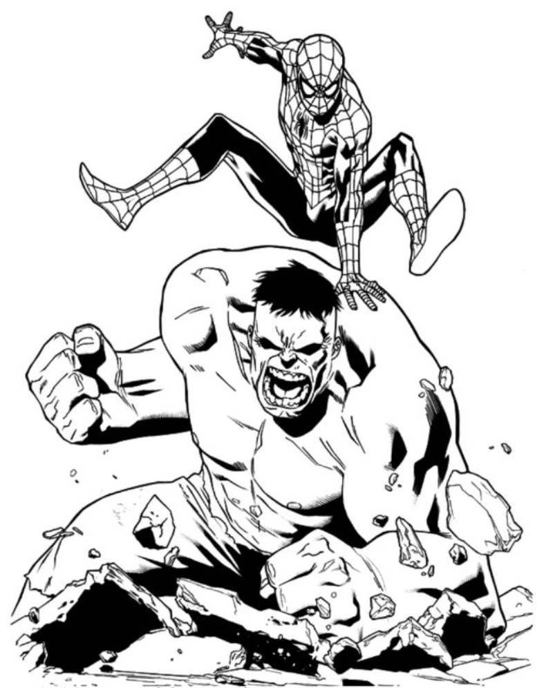 Dessin à colorier: Hulk (Super-héros) #79117 - Coloriages à imprimer