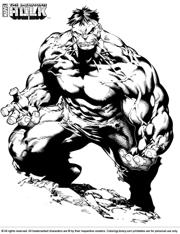 Dessin à colorier: Hulk (Super-héros) #79124 - Coloriages à Imprimer Gratuits