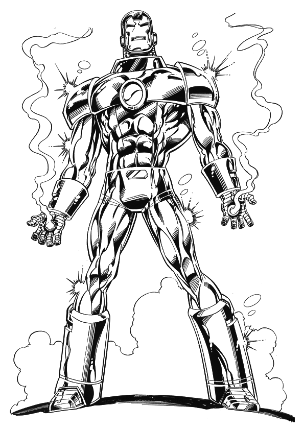 Dessin à colorier: Iron Man (Super-héros) #80523 - Coloriages à Imprimer Gratuits