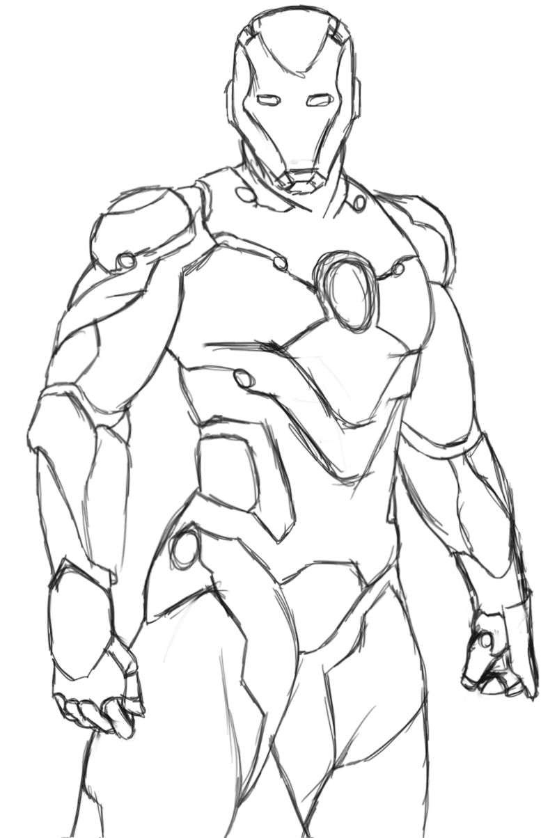 Dessin à colorier: Iron Man (Super-héros) #80548 - Coloriages à imprimer