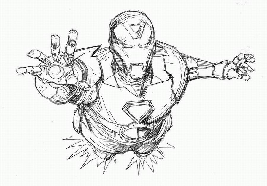 Dessin à colorier: Iron Man (Super-héros) #80562 - Coloriages à imprimer