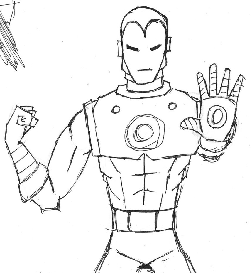 Dessin à colorier: Iron Man (Super-héros) #80589 - Coloriages à imprimer