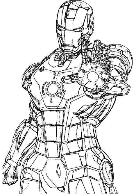 Dessin à colorier: Iron Man (Super-héros) #80605 - Coloriages à Imprimer Gratuits