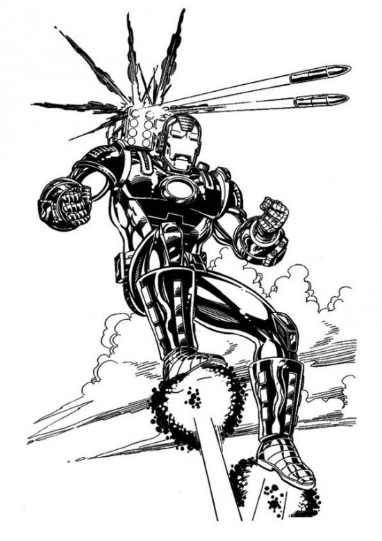Dessin à colorier: Iron Man (Super-héros) #80635 - Coloriages à Imprimer Gratuits